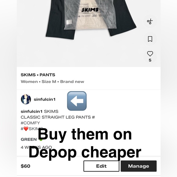 SKIMS CLASSIC STRAIGHT LEG PANTS - Picture 6 of 6